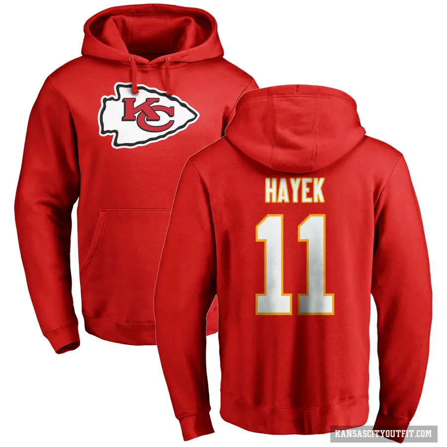 Men's ＃11 Jaaron Hayek Kansas City Chiefs Red Pro Line Logo Pullover Hoodie