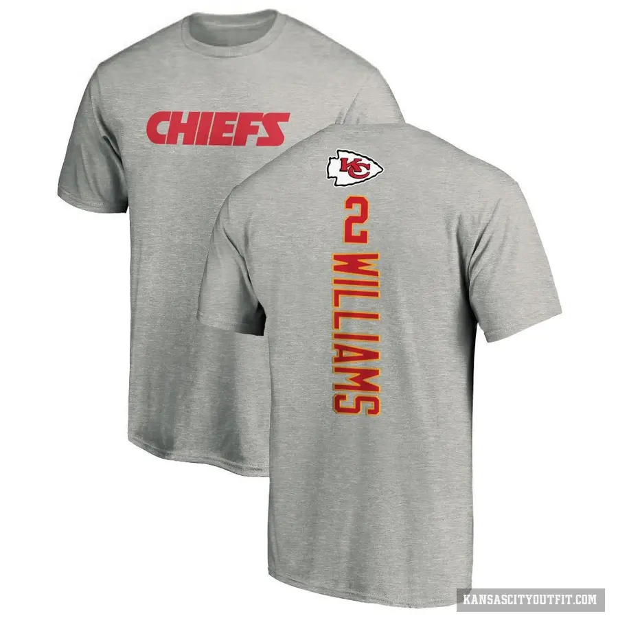 Men's ＃2 Joshua Williams Kansas City Chiefs Ash Backer T-Shirt