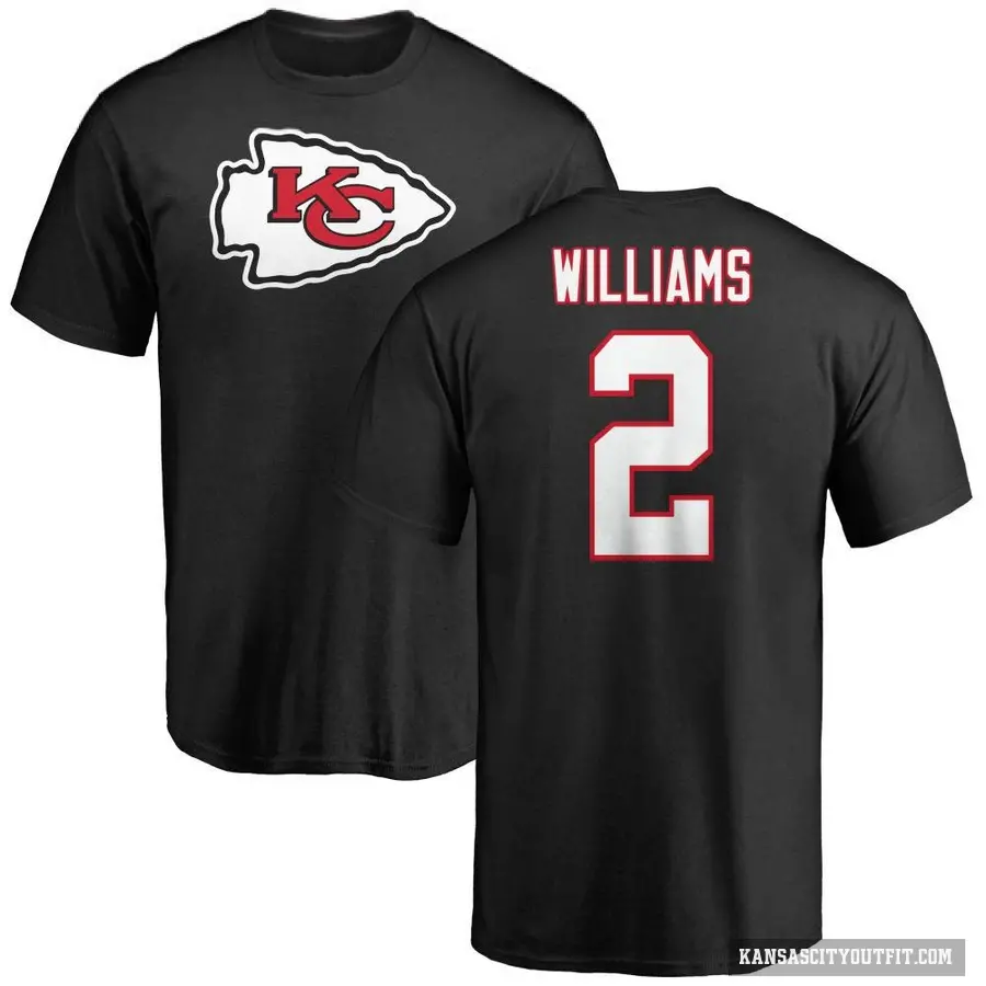 Men's ＃2 Joshua Williams Kansas City Chiefs Black Logo T-Shirt