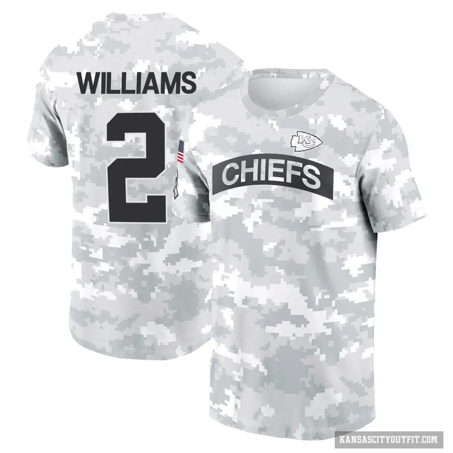 Men's ＃2 Joshua Williams Kansas City Chiefs Camo Arctic 2024 Salute to Service Performance T-Shirt