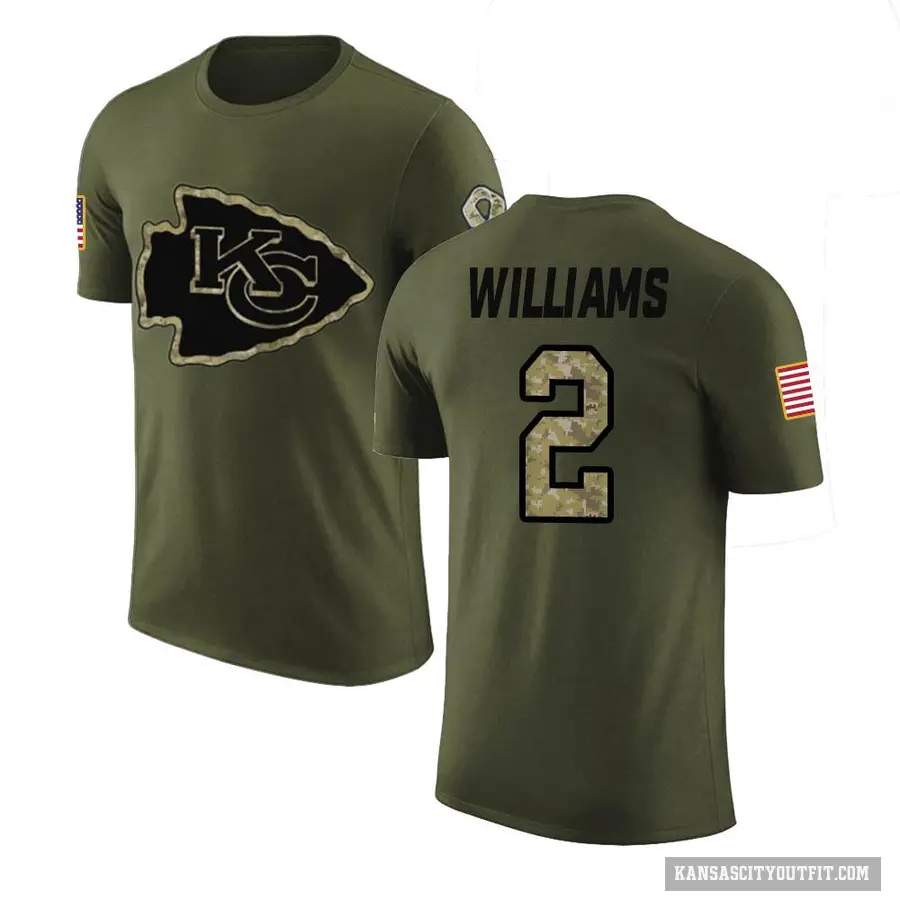 Men's ＃2 Joshua Williams Kansas City Chiefs Olive Salute to Service T-Shirt