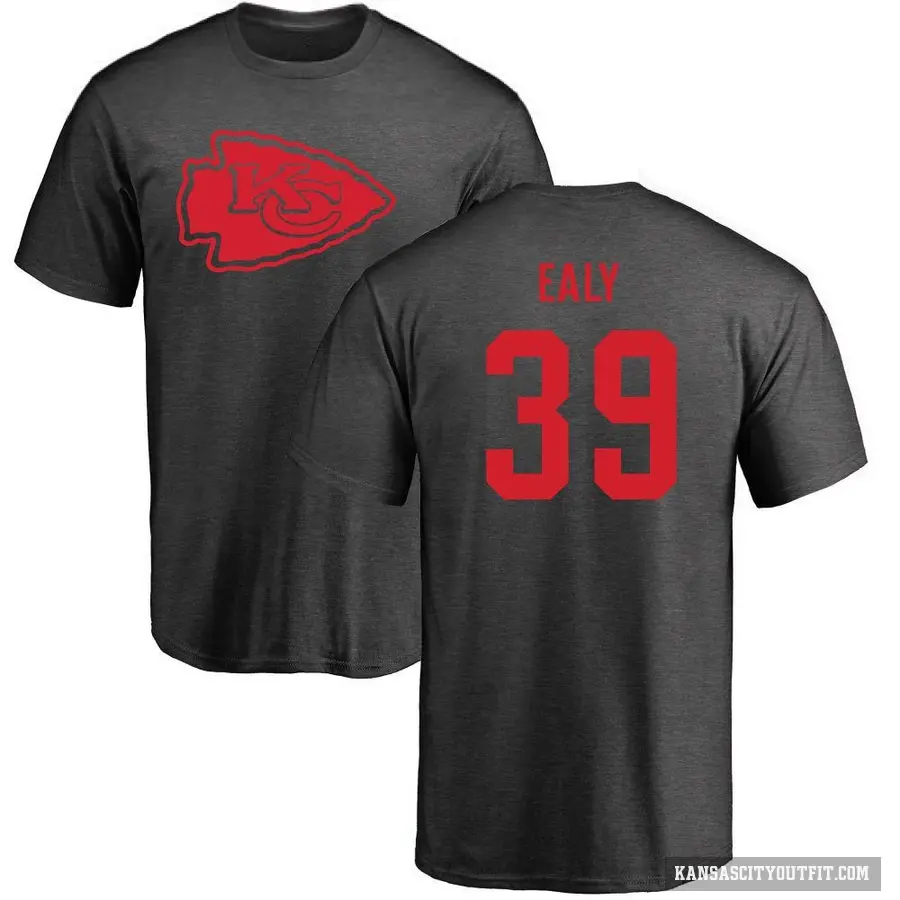 Men's ＃39 Jerrion Ealy Kansas City Chiefs Ash One Color T-Shirt