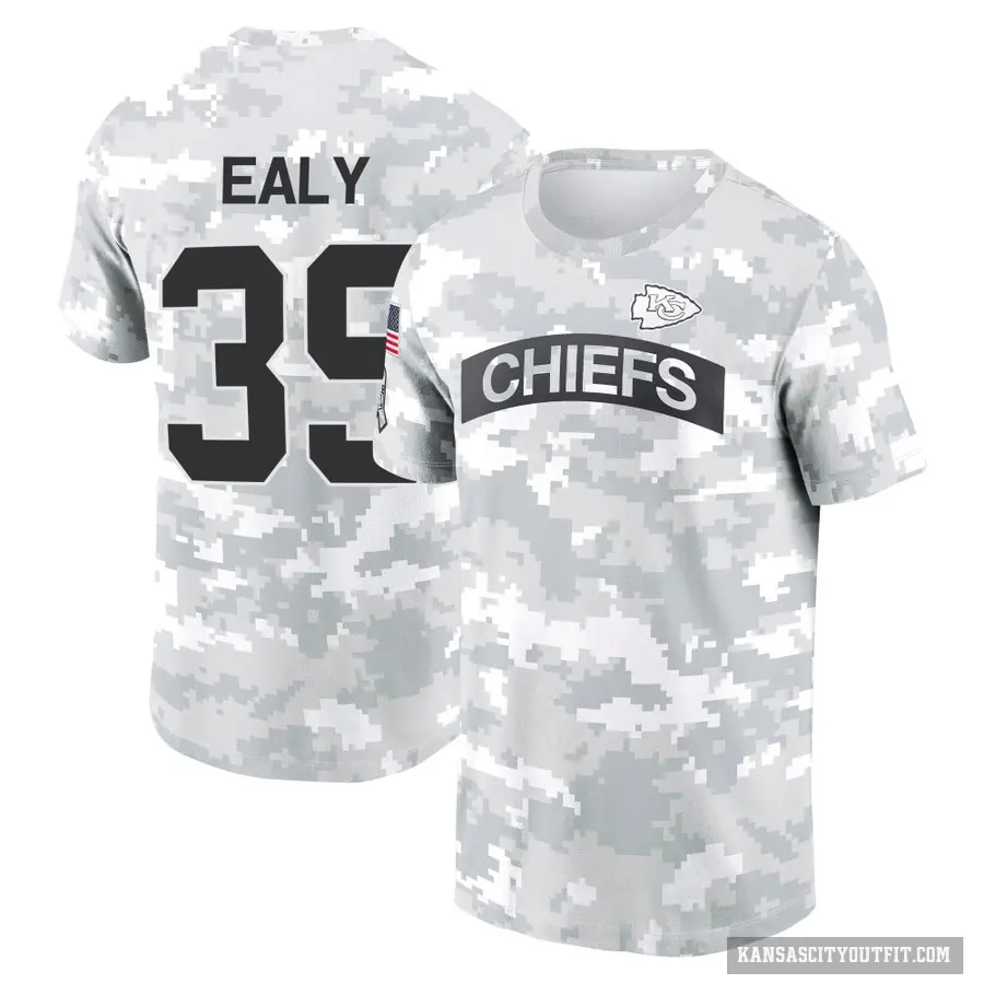 Men's ＃39 Jerrion Ealy Kansas City Chiefs Camo Arctic 2024 Salute to Service Performance T-Shirt