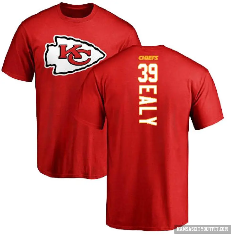 Men's ＃39 Jerrion Ealy Kansas City Chiefs Red Backer T-Shirt