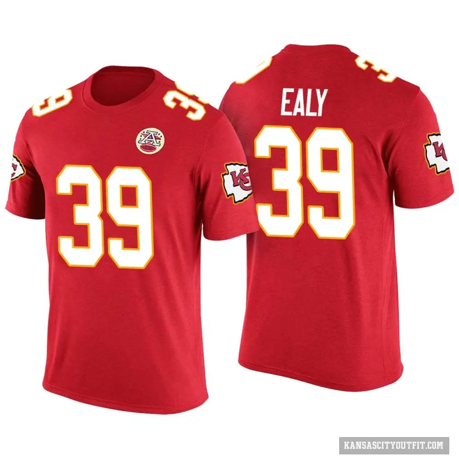 Men's ＃39 Jerrion Ealy Kansas City Chiefs Red Color Rush T-Shirt