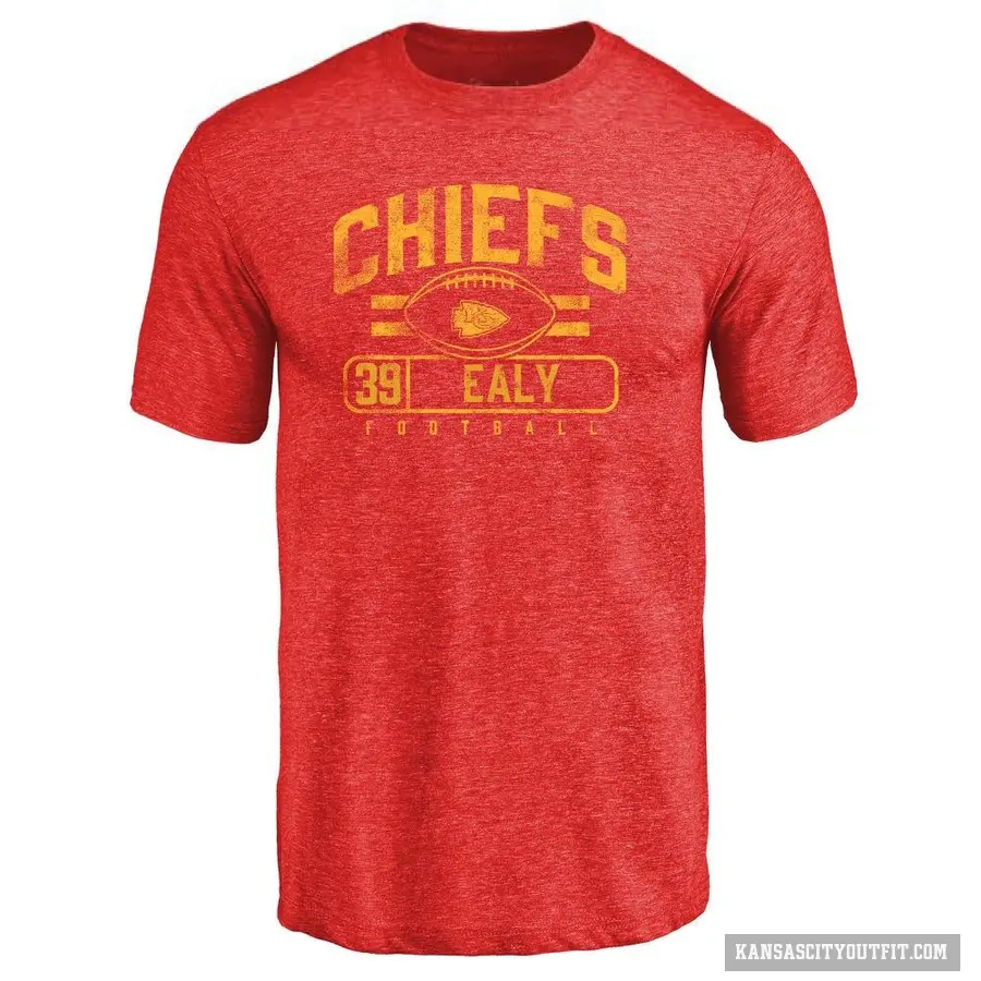 Men's ＃39 Jerrion Ealy Kansas City Chiefs Red Flanker T-Shirt