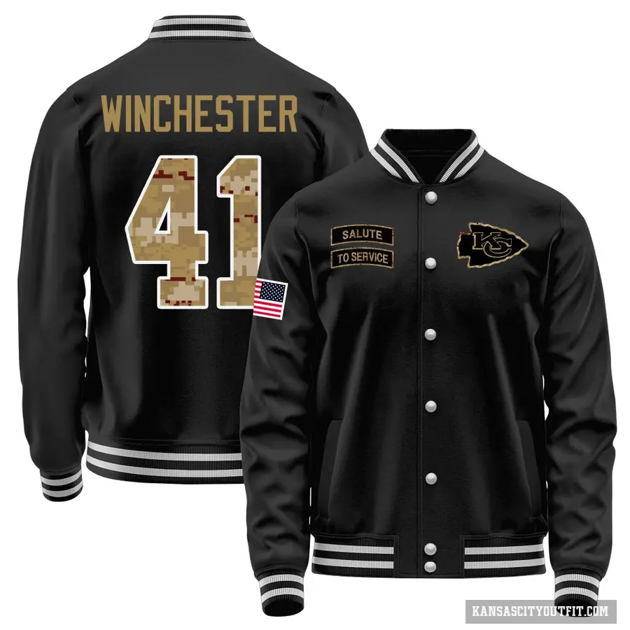 Men's ＃41 James Winchester Kansas City Chiefs Black Salute to Service Sideline Performance Jacket