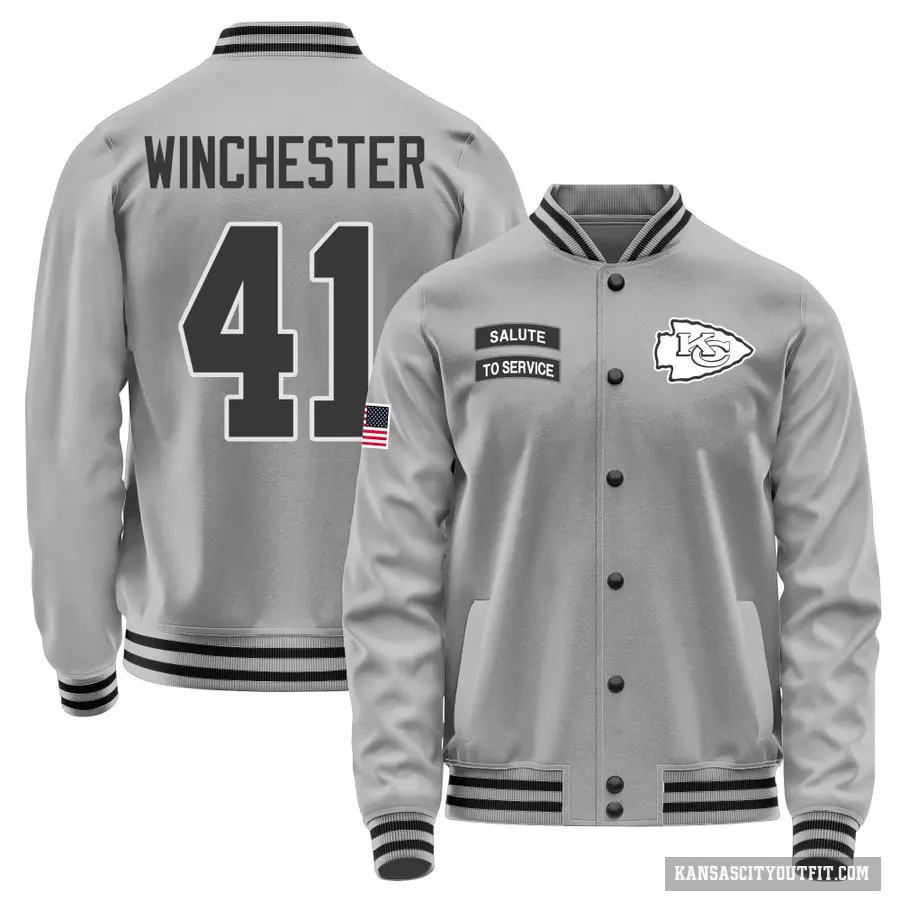 Men's ＃41 James Winchester Kansas City Chiefs Gray Salute to Service Performance Jacket