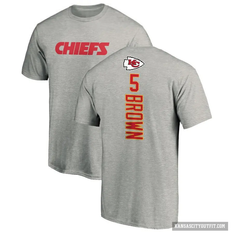 Men's ＃5 Hollywood Brown Kansas City Chiefs Brown Backer T-Shirt Ash