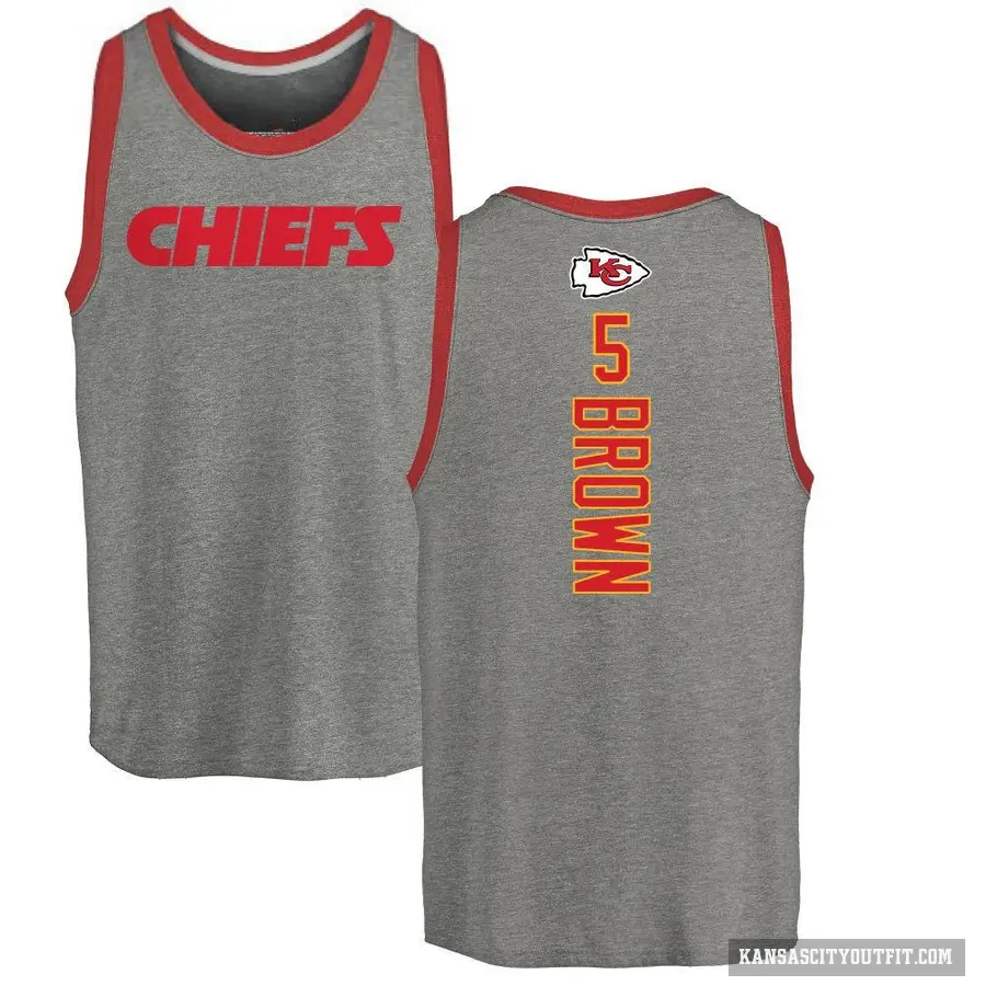 Men's ＃5 Hollywood Brown Kansas City Chiefs Brown Backer Tank Top Ash