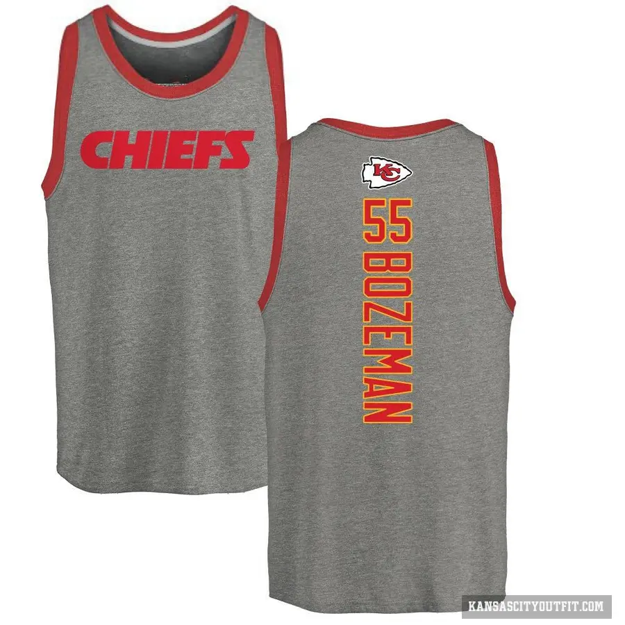 Men's ＃55 Swayze Bozeman Kansas City Chiefs Ash Backer Tank Top