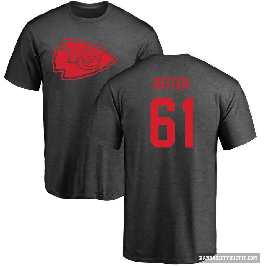 Men's ＃61 Austin Reiter Kansas City Chiefs Ash One Color T-Shirt