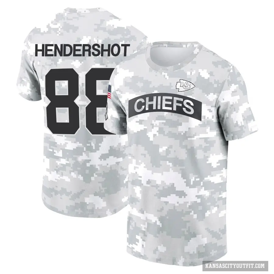 Men's ＃88 Peyton Hendershot Kansas City Chiefs Camo Arctic 2024 Salute to Service Performance T-Shirt