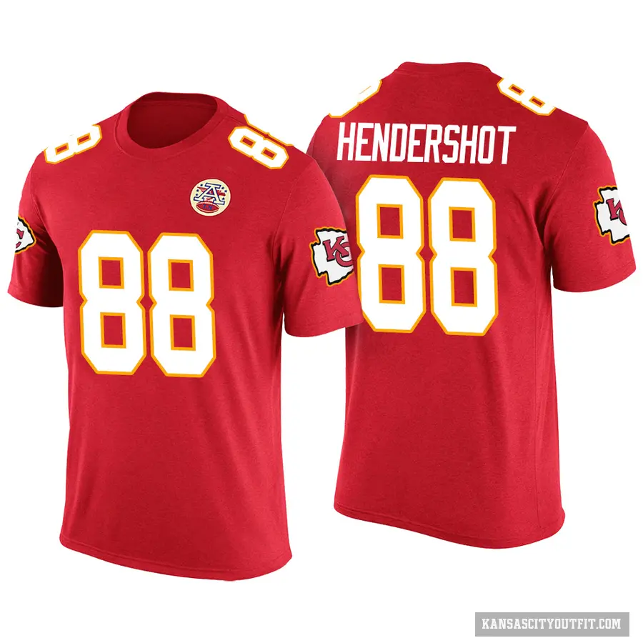 Men's ＃88 Peyton Hendershot Kansas City Chiefs Red Color Rush T-Shirt