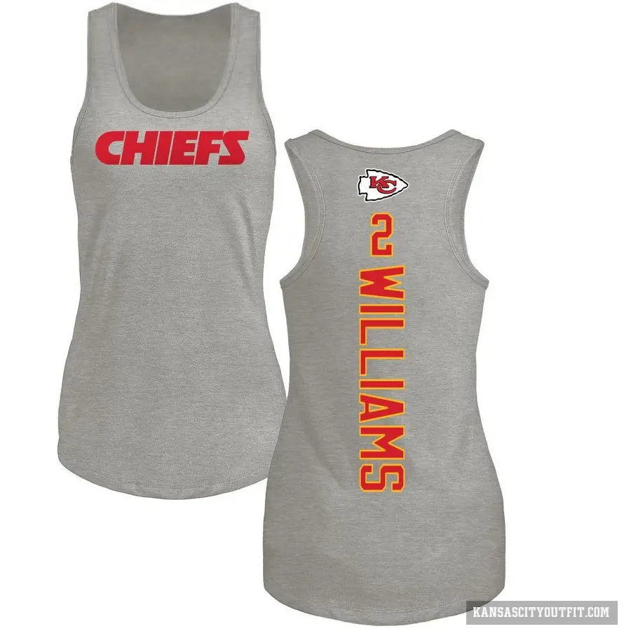 Women's ＃2 Joshua Williams Kansas City Chiefs Ash Backer Tank Top