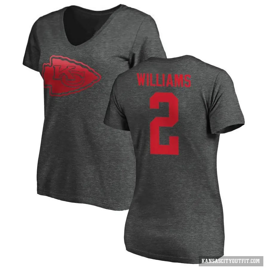 Women's ＃2 Joshua Williams Kansas City Chiefs Ash One Color T-Shirt