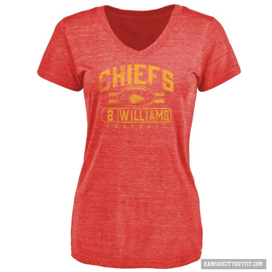 Women's ＃2 Joshua Williams Kansas City Chiefs Red Flanker T-Shirt