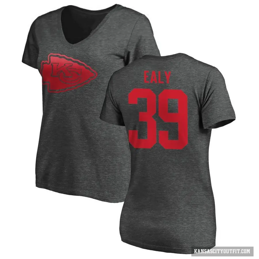 Women's ＃39 Jerrion Ealy Kansas City Chiefs Ash One Color T-Shirt