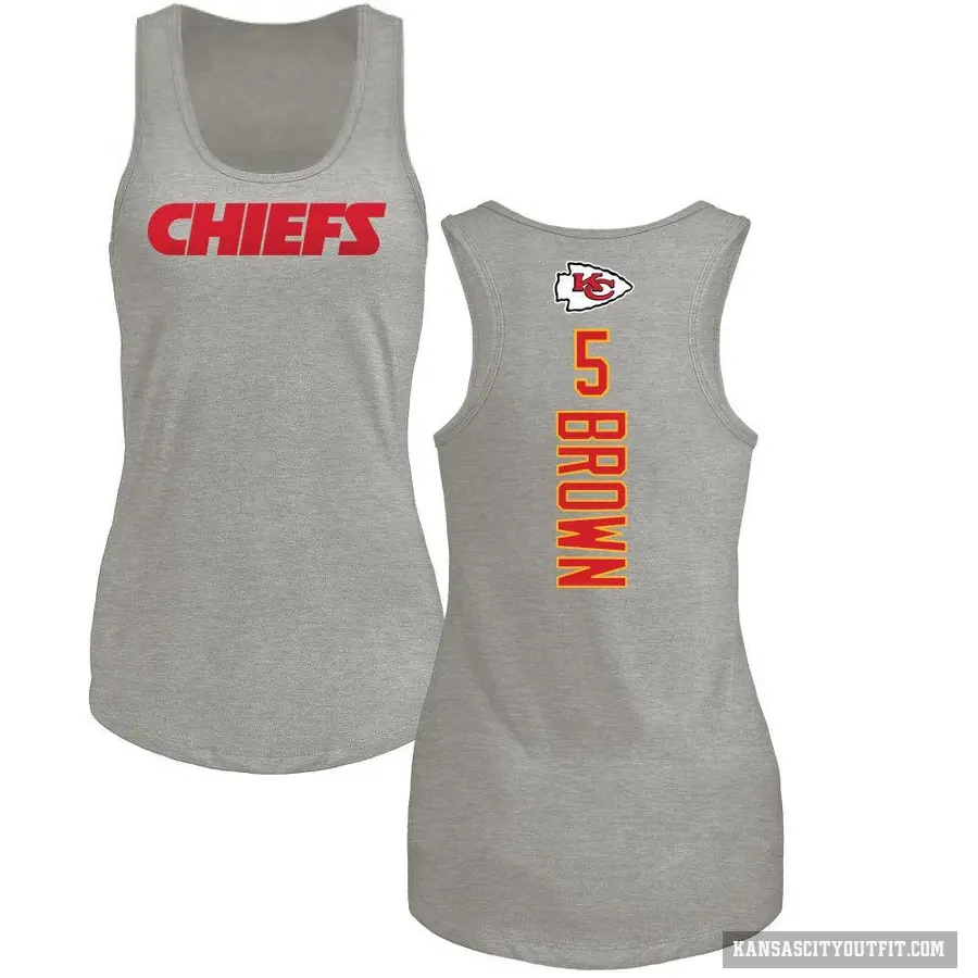 Women's ＃5 Hollywood Brown Kansas City Chiefs Brown Backer Tank Top Ash