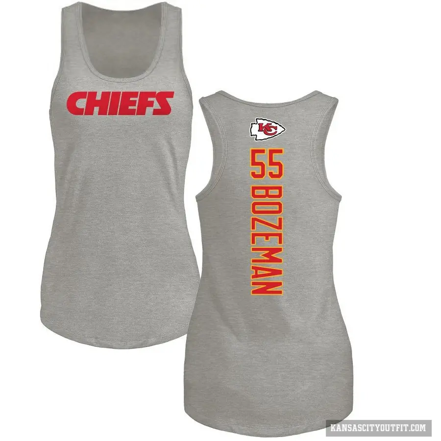 Women's ＃55 Swayze Bozeman Kansas City Chiefs Ash Backer Tank Top