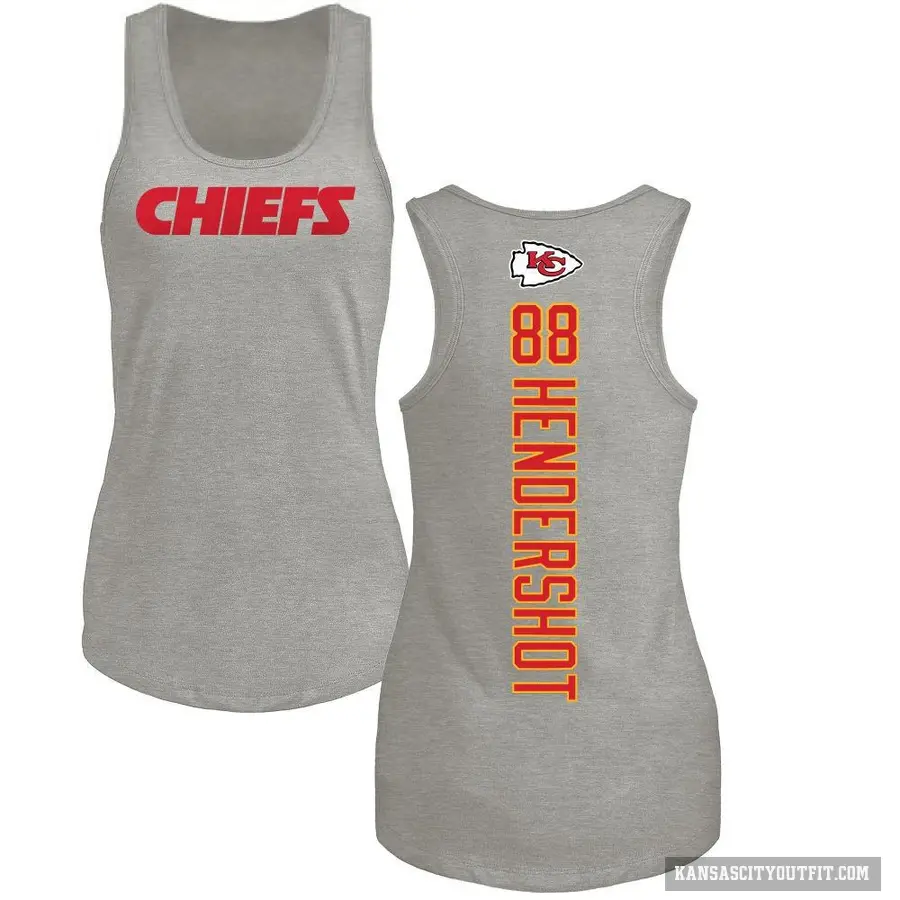 Women's ＃88 Peyton Hendershot Kansas City Chiefs Ash Backer Tank Top