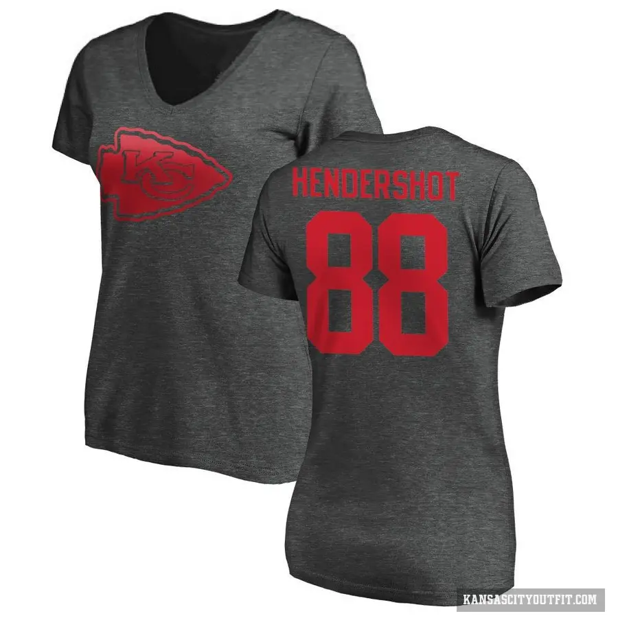 Women's ＃88 Peyton Hendershot Kansas City Chiefs Ash One Color T-Shirt