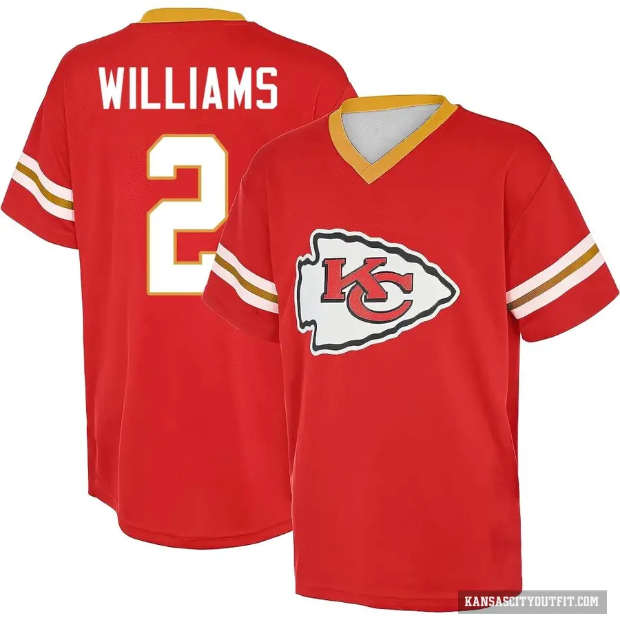 Youth ＃2 Joshua Williams Kansas City Chiefs Red Game Day V-Neck T-Shirt