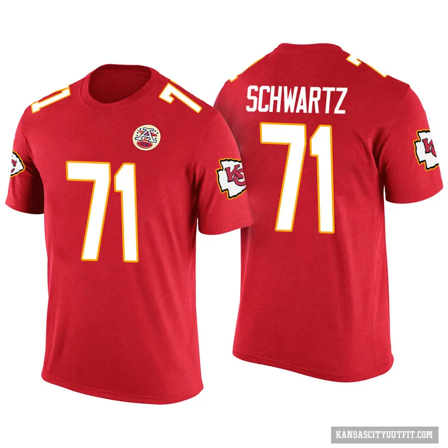 Youth ＃71 Mitchell Schwartz Kansas City Chiefs Red Color Rush T-Shirt