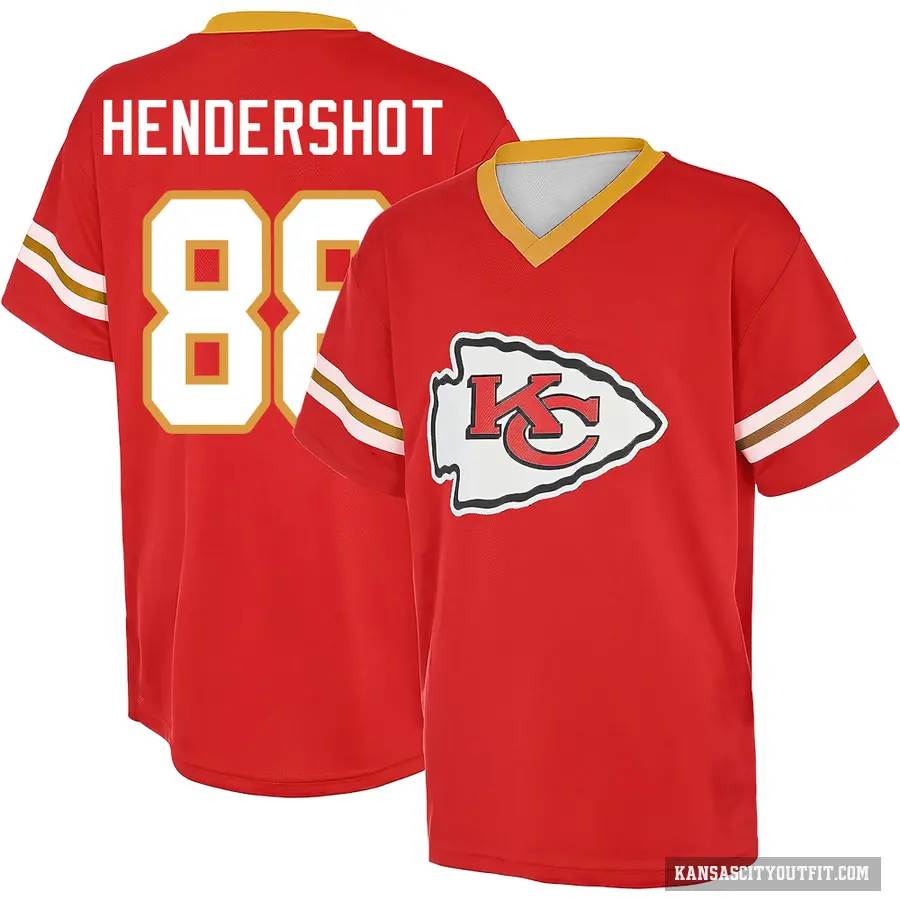 Youth ＃88 Peyton Hendershot Kansas City Chiefs Red Game Day V-Neck T-Shirt